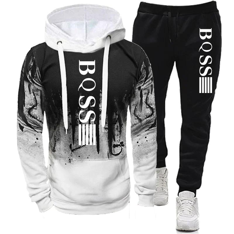Herren Hoodies für Herren Kleidung Spritzer Farbe Sweatshirt Anzug Herren Trainingsanzug Hosen Sets Neu in Hoodies & Sweatshirts Sportanzug Set M von Joom DACH