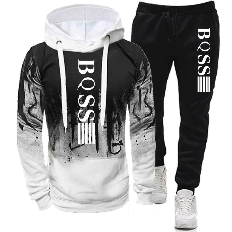 Herren Hoodies für Herren Kleidung Spritzer Farbe Sweatshirt Anzug Herren Trainingsanzug Hosen Sets Neu in Hoodies & Sweatshirts Sportanzug Set M von Joom DACH