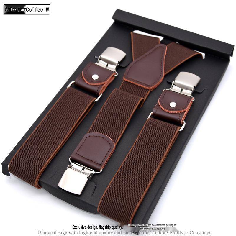 Herren Hosenträger im europäischen Stil: Weite Öffnung, Drei-Clip-Design für Anzughosen und Geschäftskleidung 120 cm von Joom DACH