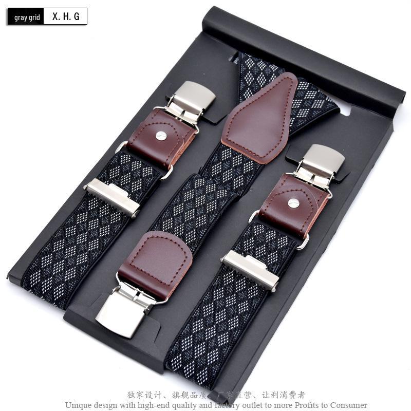 Herren Hosenträger im europäischen Stil: Weite Öffnung, Drei-Clip-Design für Anzughosen und Geschäftskleidung 120 cm von Joom DACH