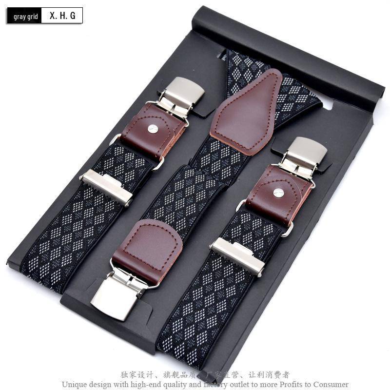 Herren Hosenträger im europäischen Stil: Weite Öffnung, Drei-Clip-Design für Anzughosen und Geschäftskleidung 120 cm von Joom DACH