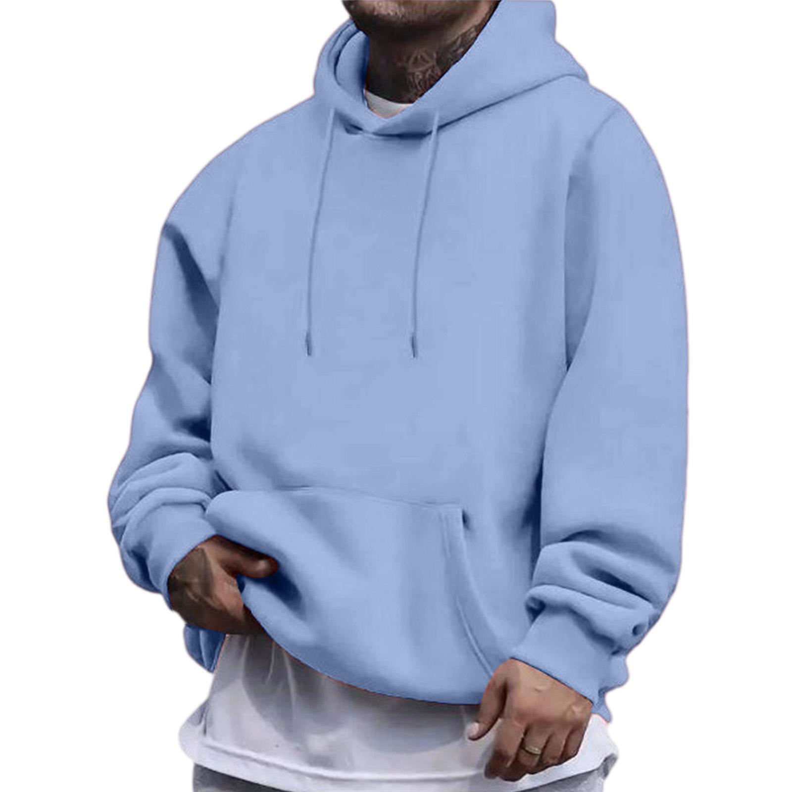 Herren Japanischer Hoodie Amerikanischer Stil Einfarbig Lange Ärmel Kapuze Hoodie Hoodie XXXL himmelblaue von Joom DACH