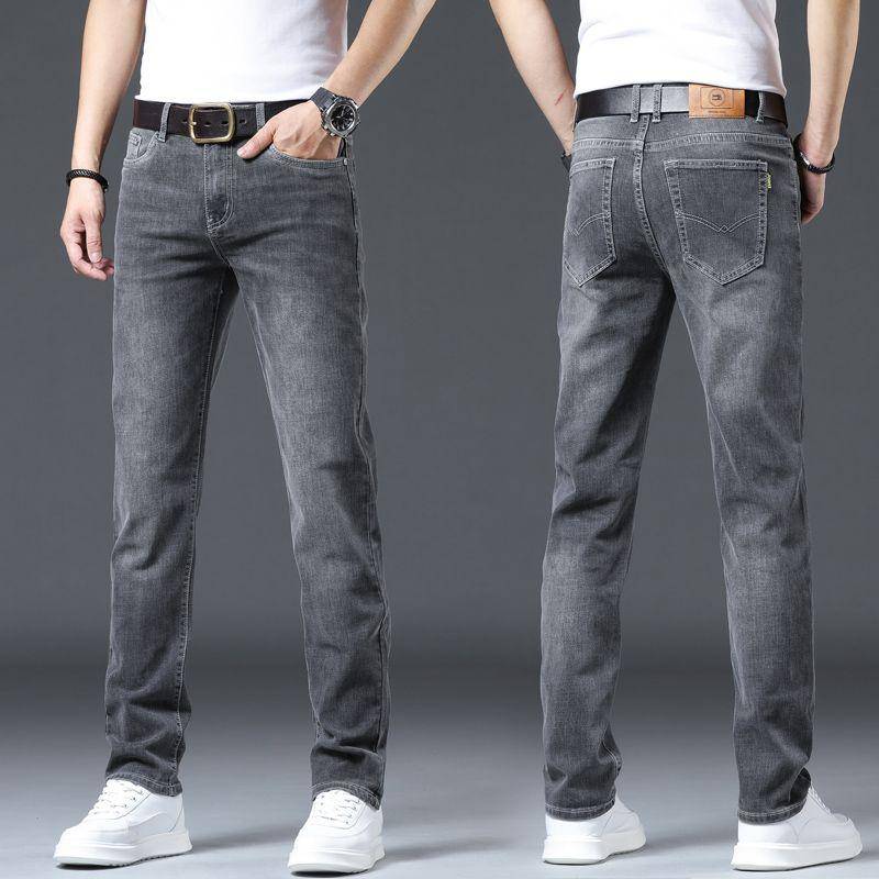 Herren Jeans Frühling und Herbst High-End Rauchgrau Jeans Neue lockere einfache gerade Hose lässig vielseitige Herrenhose 4XL von Joom DACH
