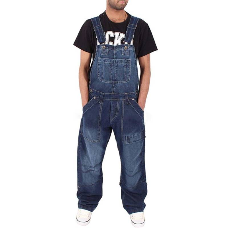 Herren-Jeans-Latzhose, Overall, Jeans, lässige Overalls, Strampler, Hose, Latzhose 4XL dunkelblaue von Joom DACH