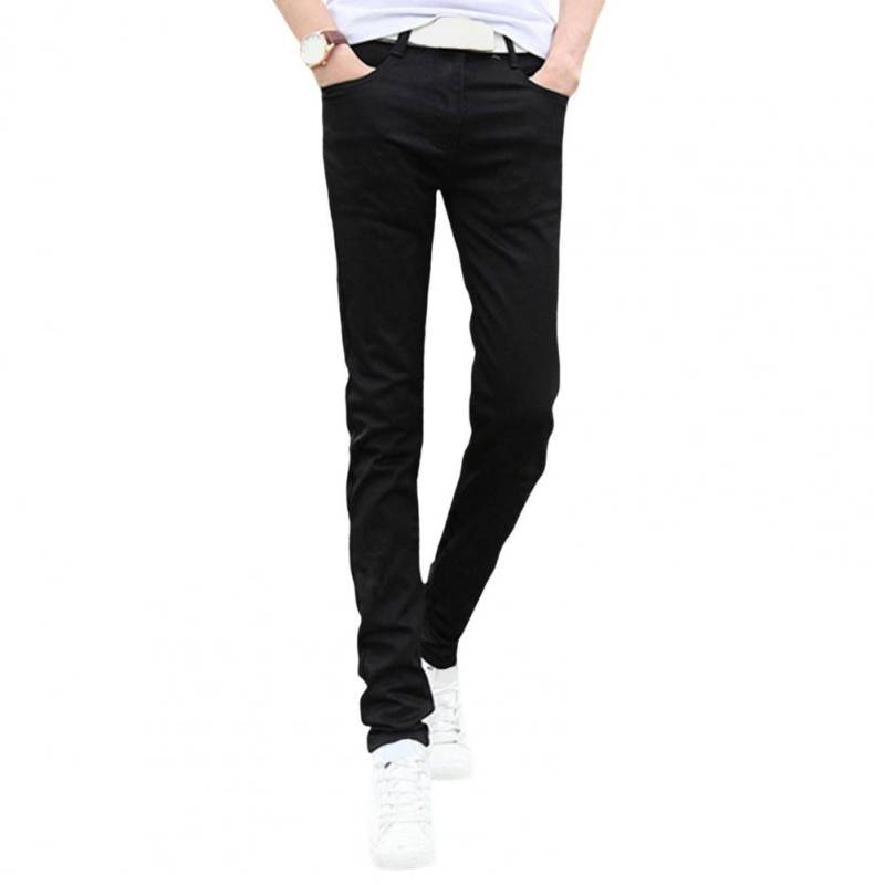 Herren Jeans Sommer Slim Fit Reißverschluss Jeans Lässige dünne Denim Bleistifthose High Waist Skinny Jeans für Büro Schule Reisen 29 schwarz von Joom DACH
