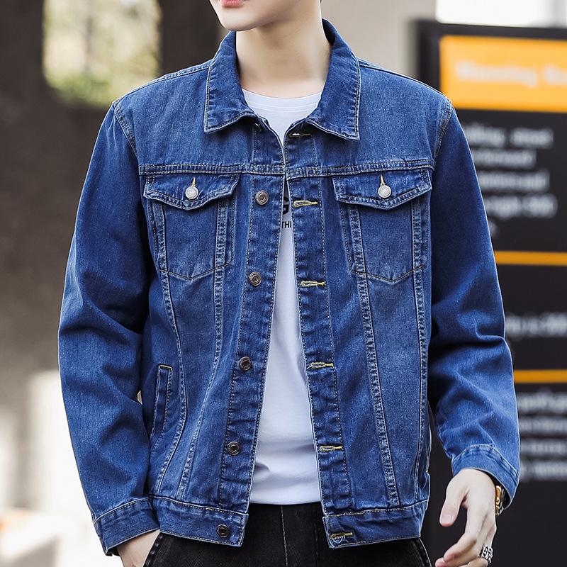 Herren-Jeansjacke für die Arbeit – lässiges, schönes Modeoberteil für Frühling/Herbst 3XL dunkelblaue von Joom DACH
