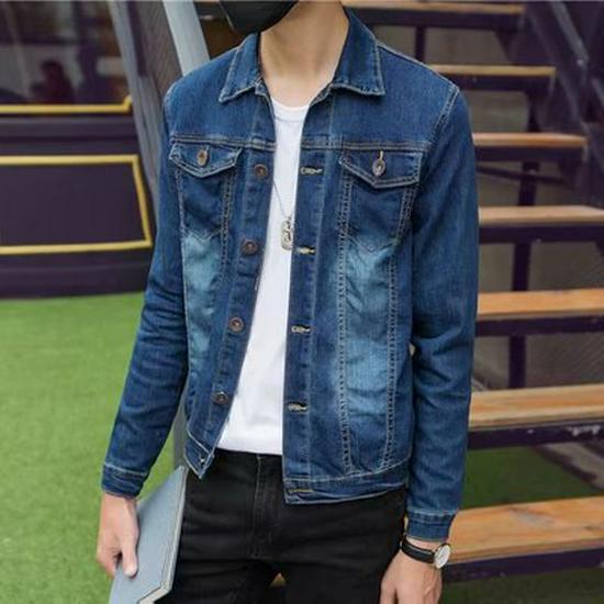 Herren-Jeansjacke im koreanischen Stil, 2-in-1-Jeansjacke – trendig, lockere Passform, mit Kapuze, perfekt für Frühling und Herbst XXXL von Joom DACH