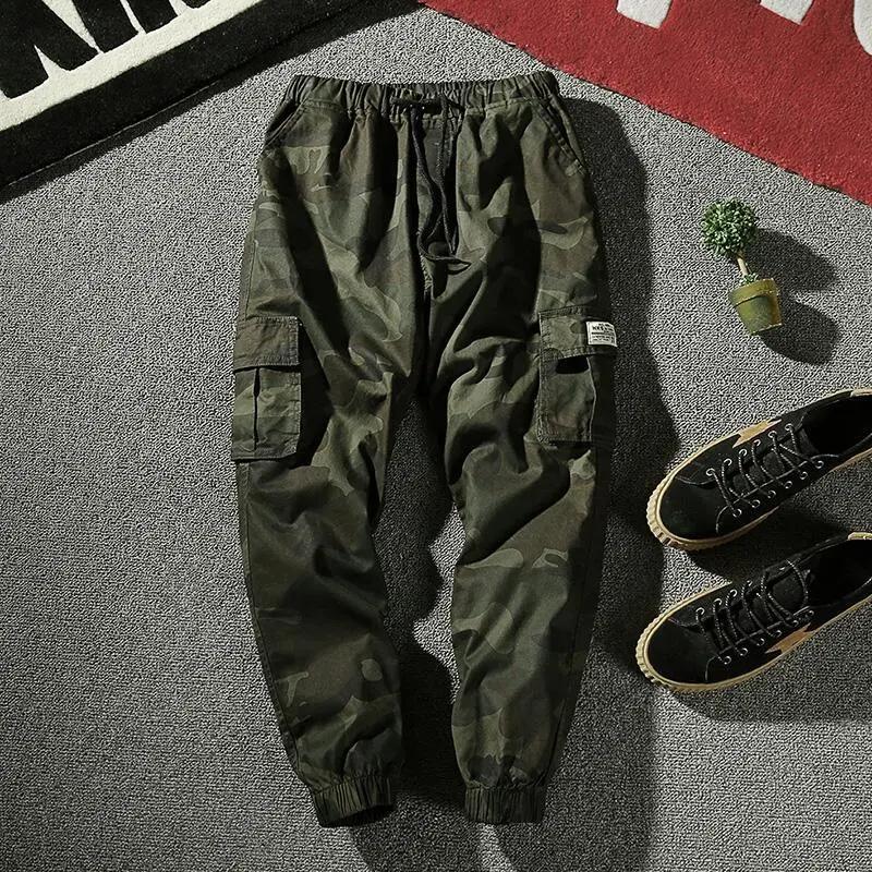 Herren Jogginghose aus Baumwolle Streetwear Freizeithose Übergröße XS-7XL Jogger Cargohose Haremshose Herren Multi-Pocket Camouflage M von Joom DACH