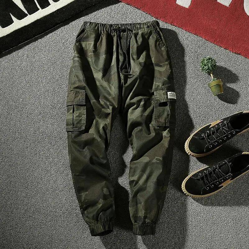 Herren Jogginghose aus Baumwolle Streetwear Freizeithose Übergröße XS-7XL Jogger Cargohose Haremshose Herren Multi-Pocket Camouflage M von Joom DACH