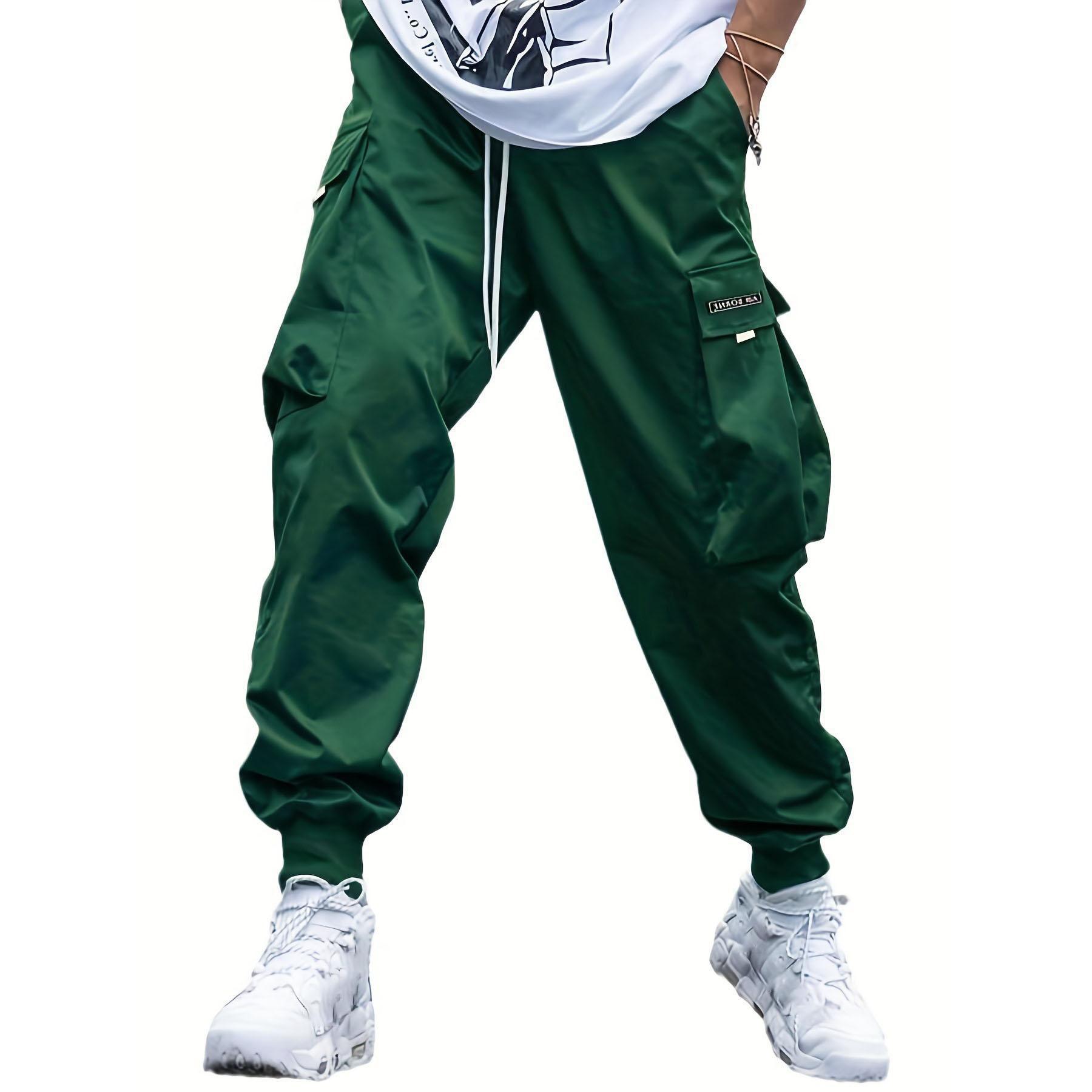 Herren-Jogginghose für Frühling und Herbst, lässige Outdoor-Cargohose mit lockerer Passform und mehreren Taschen und Kordelzug M dunkelgrüne Herren-Jogginghose für Frühling und Herbst, lässige Outdoor-Cargohose mit lockerer Passform und mehreren Taschen und Kordelzug M dunkelgrüne von Joom DACH