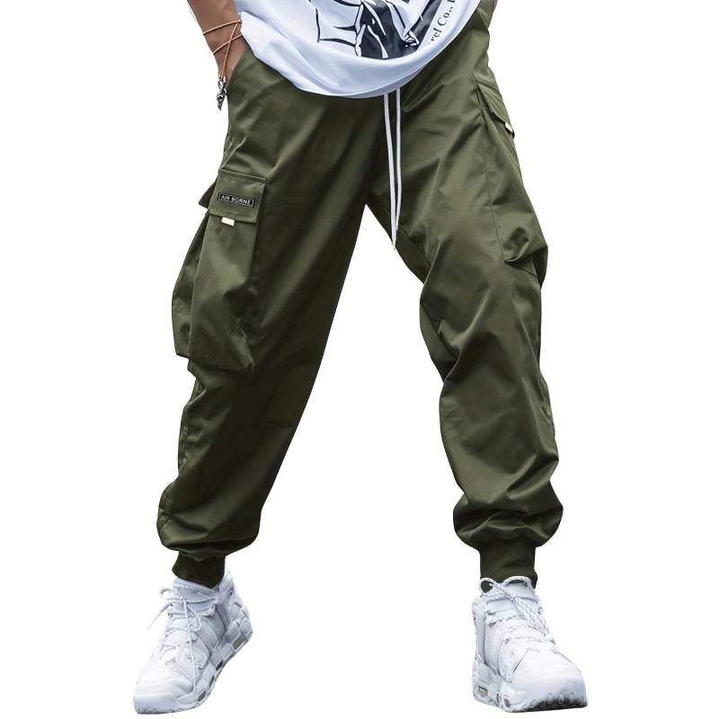 Herren-Jogginghose für Frühling und Herbst, lässige Outdoor-Cargohose mit lockerer Passform und mehreren Taschen und Kordelzug XL armee grüne Herren-Jogginghose für Frühling und Herbst, lässige Outdoor-Cargohose mit lockerer Passform und mehreren Taschen und Kordelzug XL armee grüne von Joom DACH