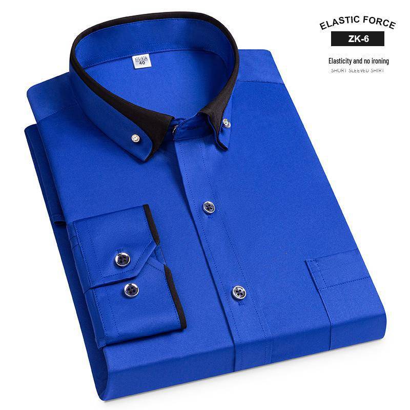 Herren Jugend Diamantknopf Bügelfreies Elastisches Businesshemd, Langärmlig und Leicht für den Frühling 39 von Joom DACH