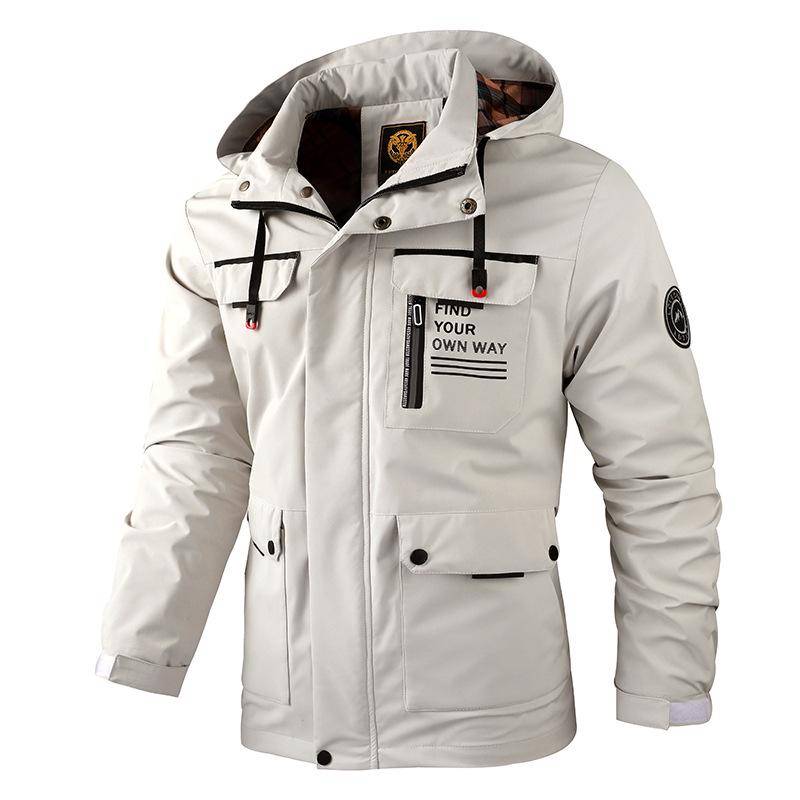 Herren Kapuzen Casual Parka - Einfarbig Herbst/Winter Oberbekleidung Jacke 4XL (85-95Kg) von Joom DACH