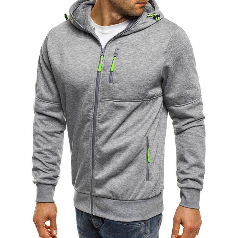 Herren Kapuzenpullover, Fleece, warm, Kapuzenjacke, Mantel, Sweatshirt, Winter, Arbeit, Reißverschluss XL licht grau von Joom DACH