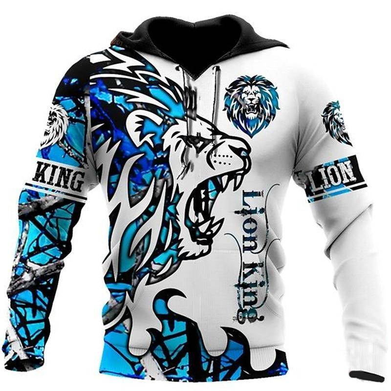 Herren Kapuzenpullover 3D Tiger Bedruckt Lose Designer Sweatshirts Frühling Herbst Langarm Pullover 4XL Übergroße Harajuku Y2k Kleidung 3XL von Joom DACH