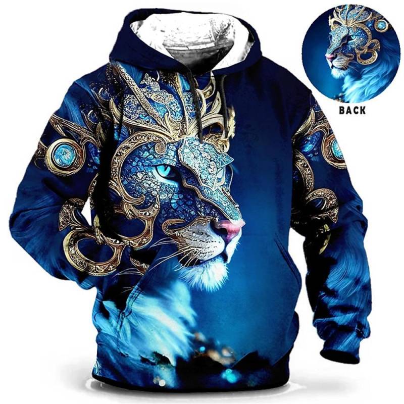 Herren Kapuzenpullover 3D Tiger Bedruckt Lose Designer Sweatshirts Frühling Herbst Langarm Pullover 4XL Übergroße Harajuku Y2k Kleidung XL von Joom DACH