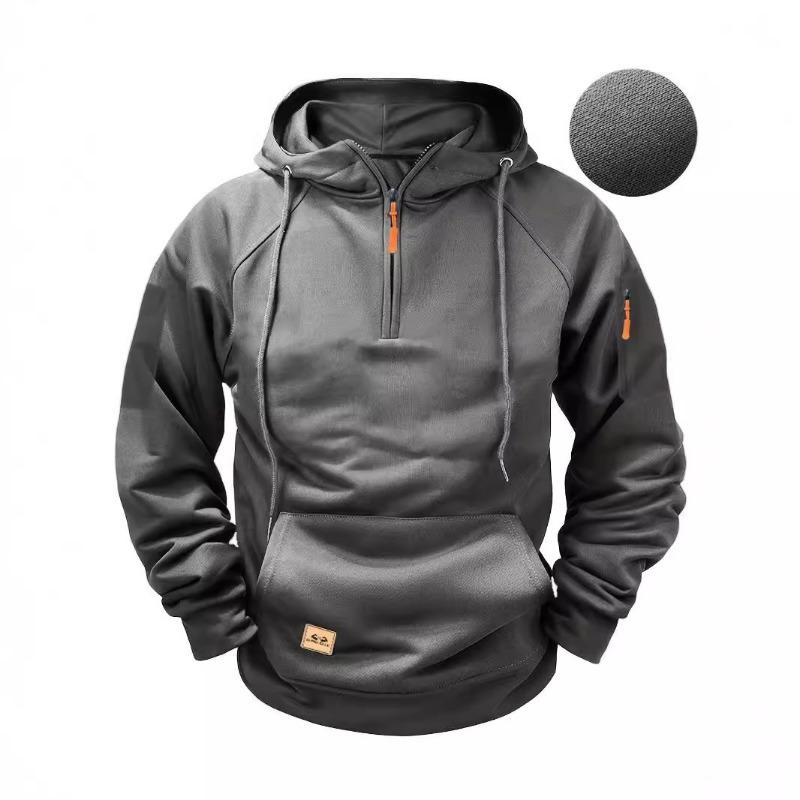 Herren Kapuzenpullover mit Reißverschluss Mehrere Taschen Sport Freizeitjacke M graue von Joom DACH