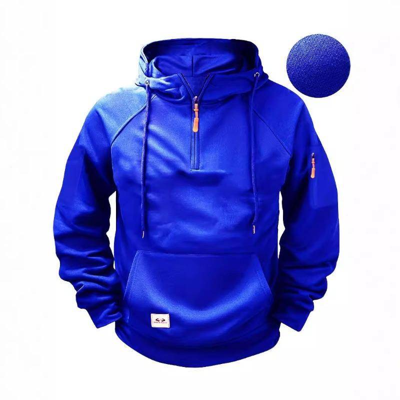 Herren Kapuzenpullover mit Reißverschluss Mehrere Taschen Sport Freizeitjacke XXXL blau von Joom DACH