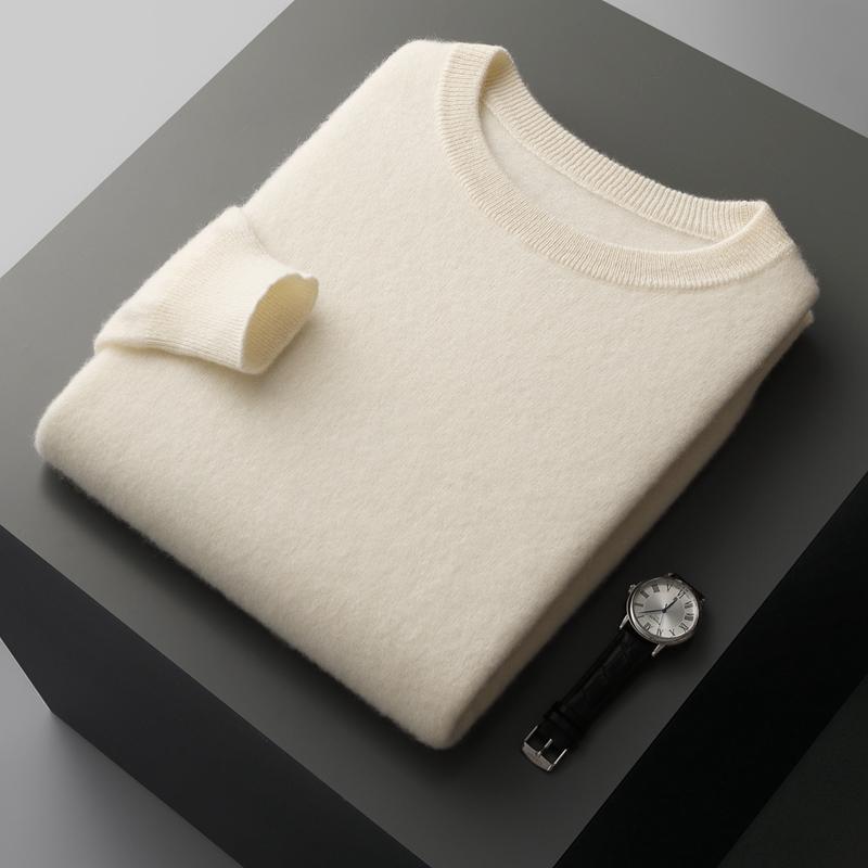 Herren Kaschmirpullover Qinghe Kaschmir 30% Kaschmir 70% Wolle Herren Herbst und Winter Kaschmirpullover weich und warm XXL weiß von Joom DACH