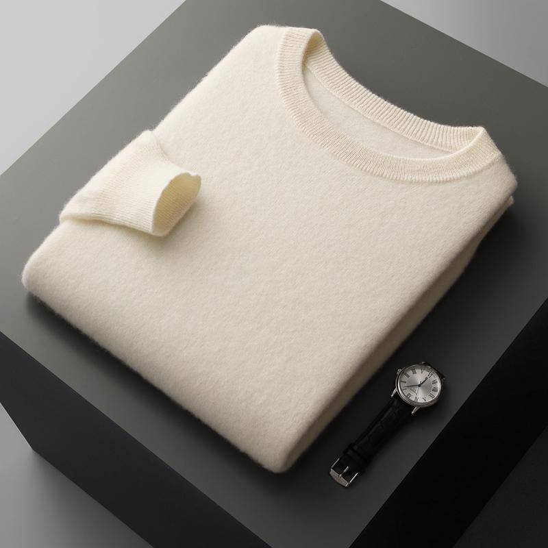 Herren Kaschmirpullover Qinghe Kaschmir 30% Kaschmir 70% Wolle Herren Herbst und Winter Kaschmirpullover weich und warm XXL weiß von Joom DACH