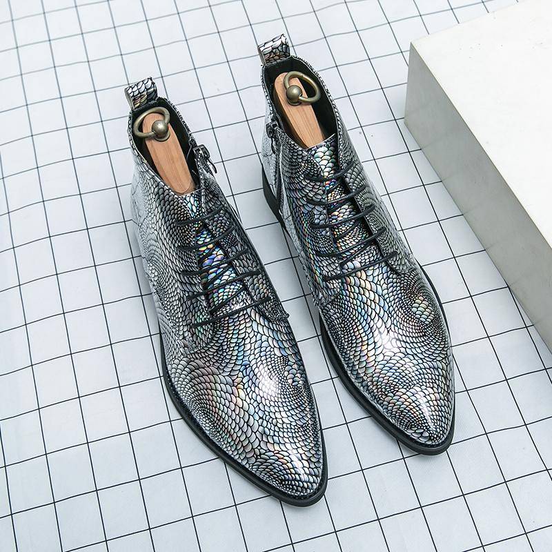 Herren Klassische Retro Chelsea Boots Herren Britische Modetrends Leder Stiefelette Herren Lässige Kurze Stiefel Street Party Übergrößen 43 schwarz von Joom DACH