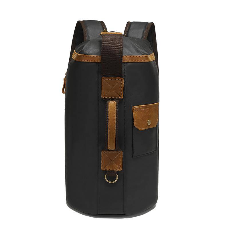 Herren Klebe-Canvas Vintage Rucksack Einfarbig Outdoor Reise Rucksack schwarz von Joom DACH