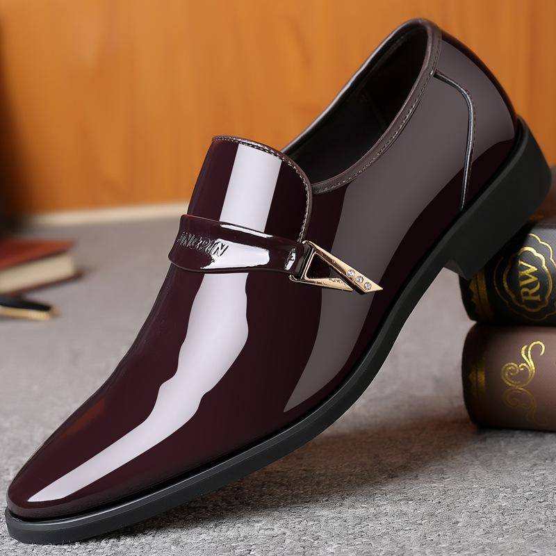 Herren Kleid Lederschuhe Slip on Mode Herren Leder Mokassin Glitzer Formale Herrenschuhe 41 braun von Joom DACH