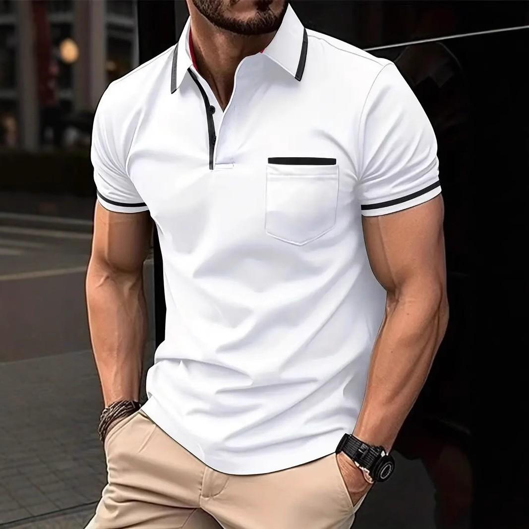 Herren Kleidung Sommer Lässig Kurzarm Revers Golf Poloshirt Tasche Nähte Tops Poloshirt L Herren Kleidung Sommer Lässig Kurzarm Revers Golf Poloshirt Tasche Nähte Tops Poloshirt L von Joom DACH