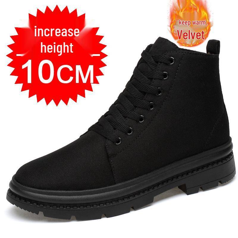 Herren Koreanischer Stil 6CM/8CM Unsichtbar Höhenerhöhende Canvas & Baumwolle High-Top Freizeitschuhe Size 41 von Joom DACH