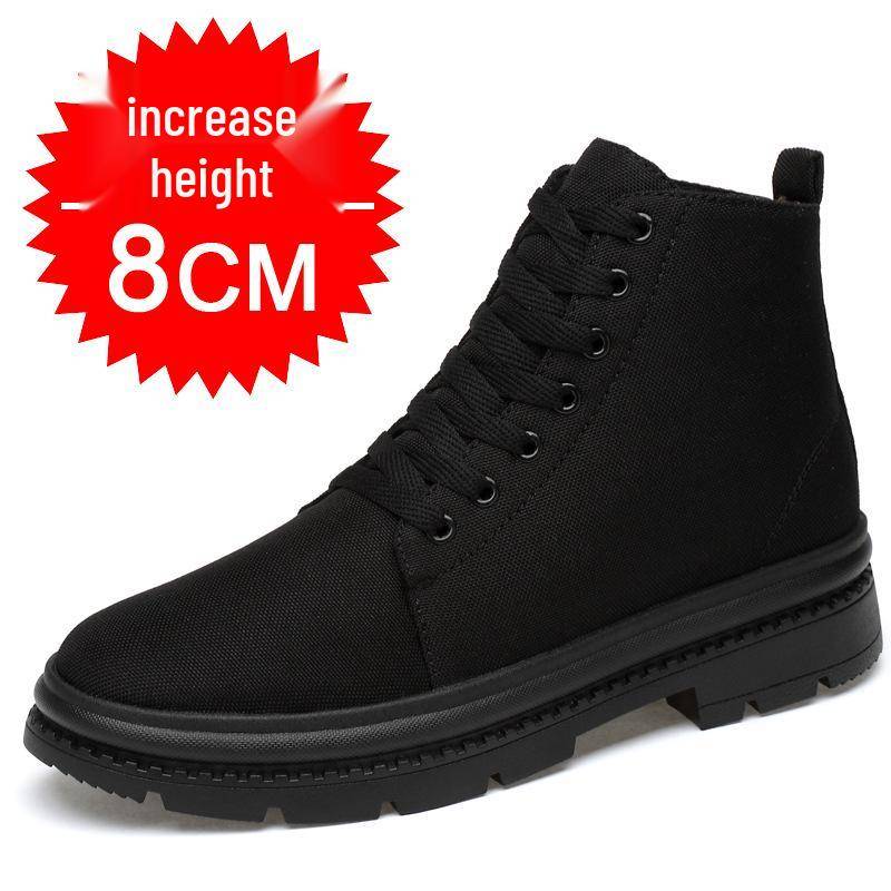 Herren Koreanischer Stil 6CM/8CM Unsichtbar Höhenerhöhende Canvas & Baumwolle High-Top Freizeitschuhe Size 42 von Joom DACH