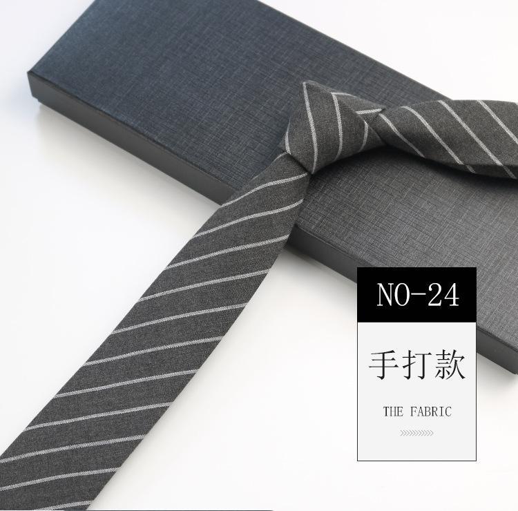 Herren Krawatte 6cm Schmal Lässig Schwarz Weiß Grau Trend Kleid Britisch Handgefertigt Baumwolle von Joom DACH