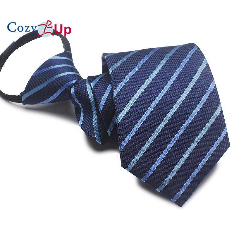 Herren-Krawatte mit Streifen, normale, verstellbare Krawatten mit Reißverschluss für Männer, ideale Wahl für Geschenke von Joom DACH