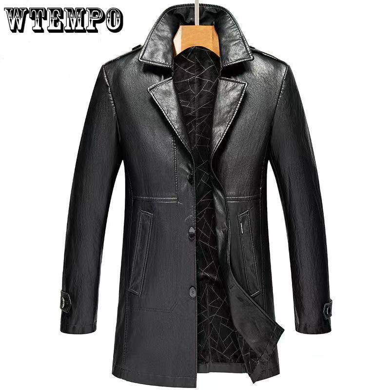Herren Lang Business Casual Leder Windbreaker Herbst und Winter Gepolsterter Warmer Anzugkragen Lederjacke Mantel M Herren Lang Business Casual Leder Windbreaker Herbst und Winter Gepolsterter Warmer Anzugkragen Lederjacke Mantel M von Joom DACH
