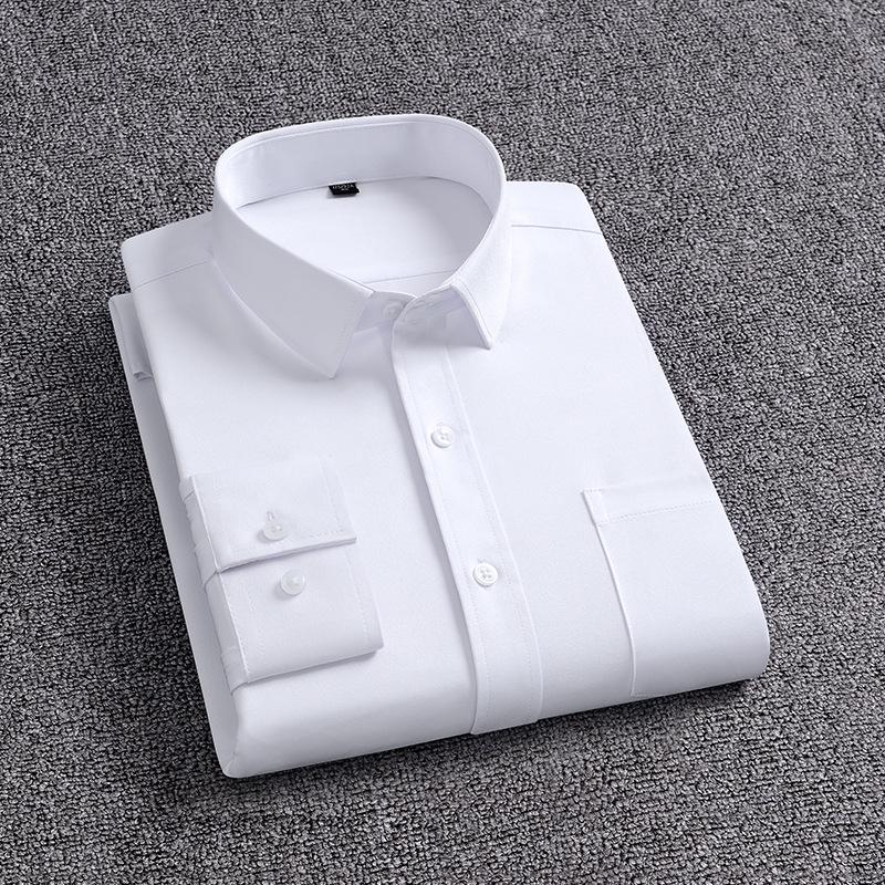 Herren Langarm Bügelfreies Stretchhemd mit Taschen - Lässig, Business, Unifarben (Frühling Herbst) 3XL von Joom DACH