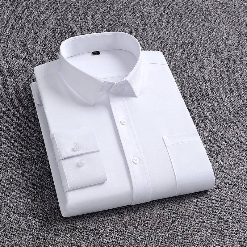 Herren Langarm Bügelfreies Stretchhemd mit Taschen - Lässig, Business, Unifarben (Frühling Herbst) 3XL von Joom DACH