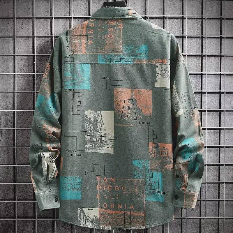 Herren Langarmshirt mit Print 2022 – Trendy Loose-Fit Frühlings- & Herbstjacke 2XL grün von Joom DACH