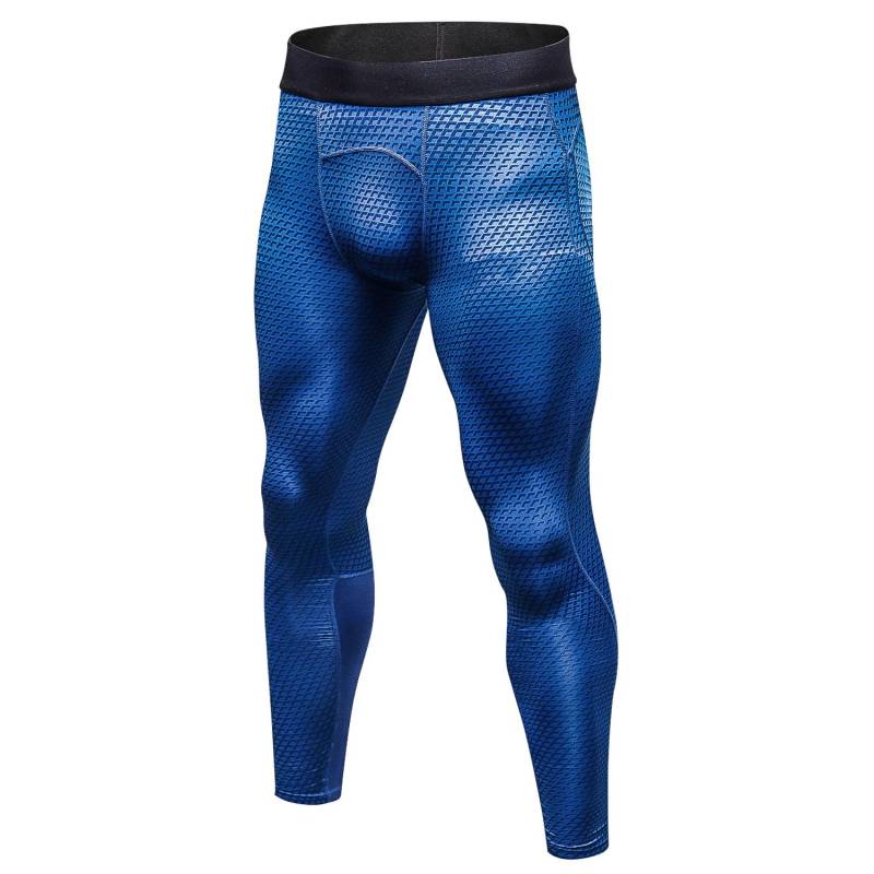 Herren Laufhose Lange Strumpfhosen Kompressionssport Legging Schnelltrocknend Fitness Elastische Outdoor Gym Jogginghose L blau von Joom DACH