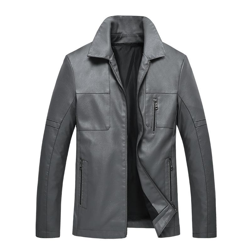 Herren Leder Freizeitjacke Loose Youth Hübsche Revers Motorradjacke 4XL von Joom DACH