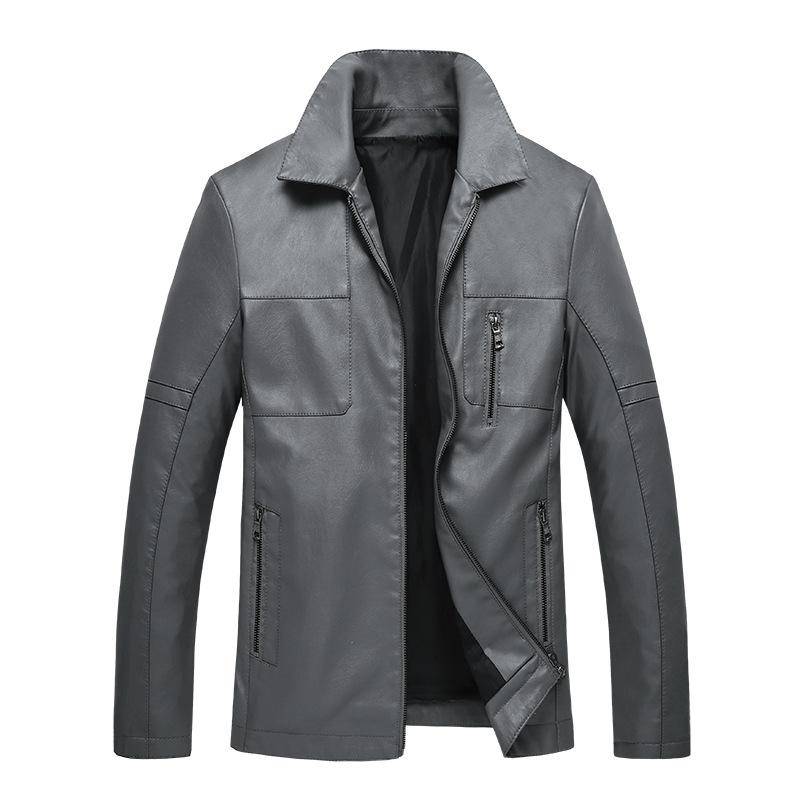 Herren Leder Freizeitjacke Loose Youth Hübsche Revers Motorradjacke 4XL von Joom DACH