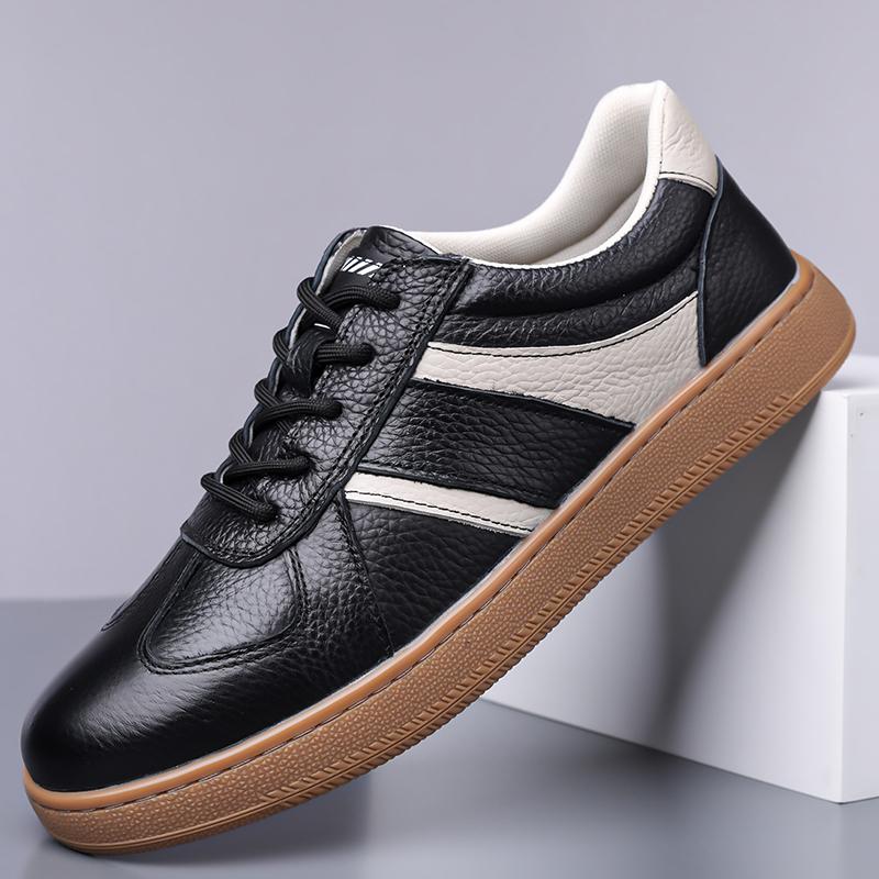 Herren Leder Freizeitschuhe Atmungsaktive Slipper Herren Sneakers Neue männliche bequeme Leder flache Schuhe Sneakers Herrenschuhe 44 von Joom DACH