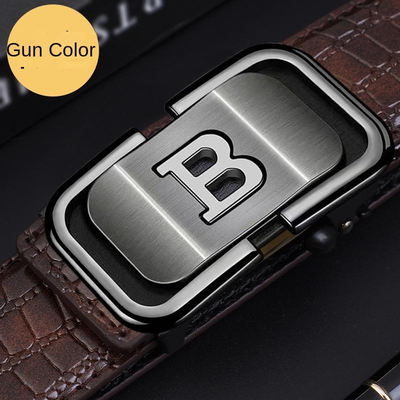 Herren Ledergürtel Automatische Schnalle Rindsleder Fashion Business Elite Herren Hosengürtel Vielseitiger Casual Gürtel mit Krokodilmuster 120cm von Joom DACH