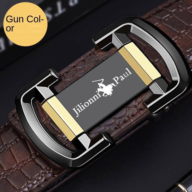 Herren Ledergürtel Automatische Schnalle Rindsleder Fashion Business Elite Herren Hosengürtel Vielseitiger Casual Gürtel mit Krokodilmuster 130cm von Joom DACH