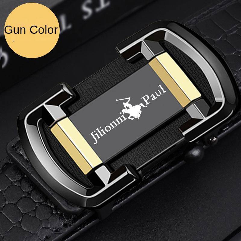 Herren Ledergürtel Automatische Schnalle Rindsleder Fashion Business Elite Herren Hosengürtel Vielseitiger Casual Gürtel mit Krokodilmuster 130cm von Joom DACH