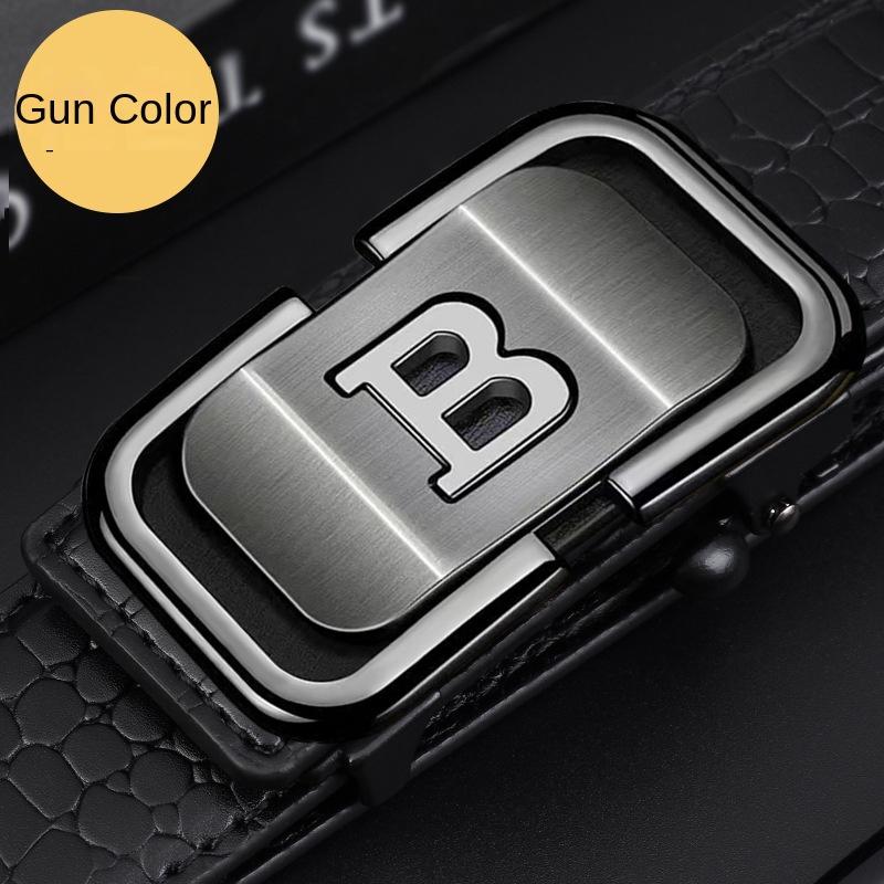 Herren Ledergürtel Automatische Schnalle Rindsleder Fashion Business Elite Herren Hosengürtel Vielseitiger Casual Gürtel mit Krokodilmuster 130cm von Joom DACH