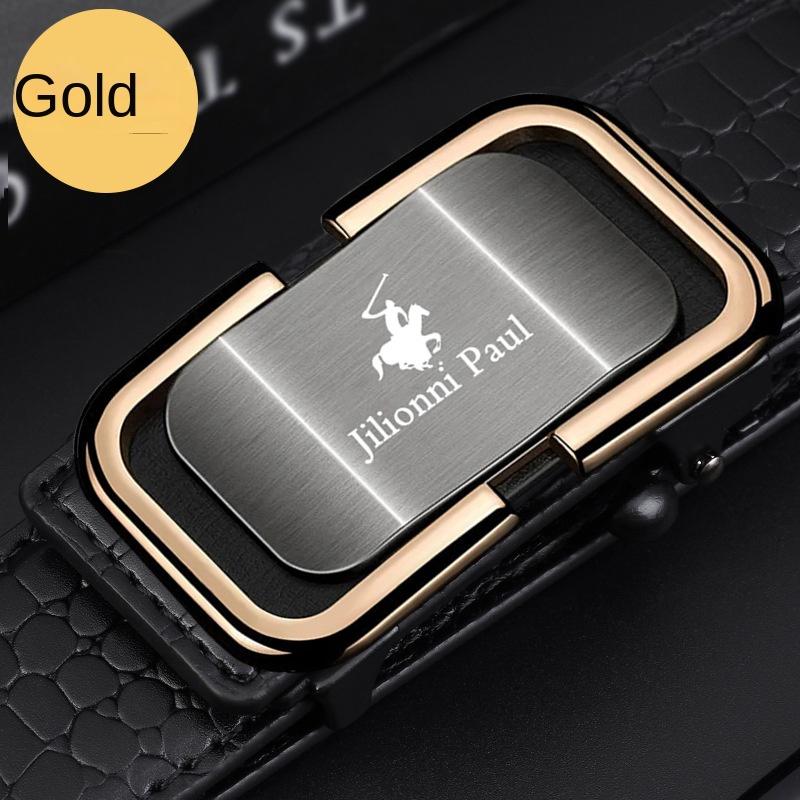 Herren Ledergürtel Automatische Schnalle Rindsleder Fashion Business Elite Herren Hosengürtel Vielseitiger Casual Gürtel mit Krokodilmuster 130cm von Joom DACH