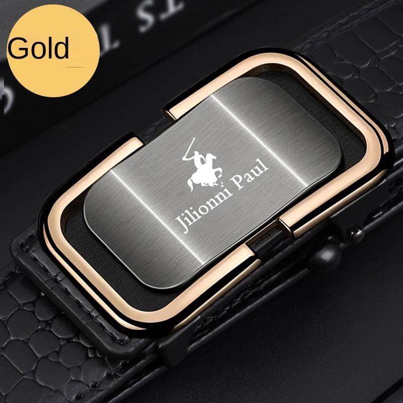 Herren Ledergürtel Automatische Schnalle Rindsleder Fashion Business Elite Herren Hosengürtel Vielseitiger Casual Gürtel mit Krokodilmuster 130cm von Joom DACH