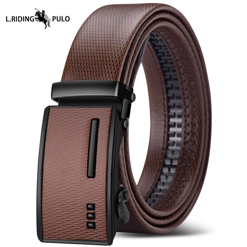 Herren Ledergürtel High-End Automatische Schnalle Vielseitiger Schlichter Gürtel 120cm von Joom DACH