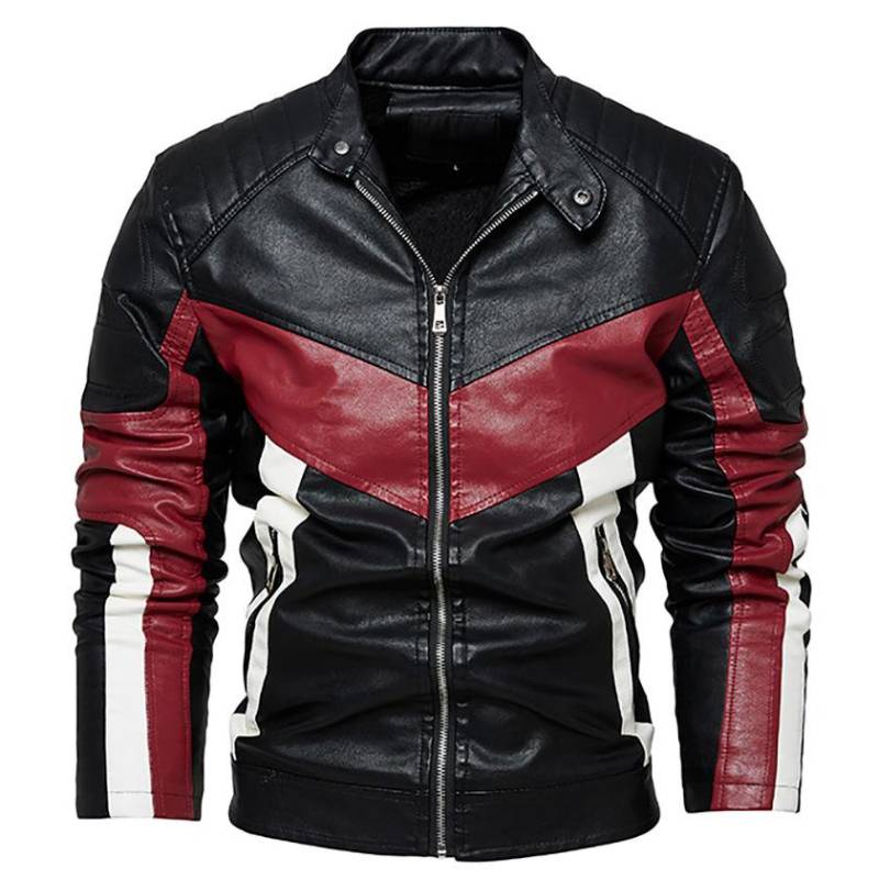 Herren Lederjacke in Übergröße Herrenjacke Herren Motorradbekleidung Fleece Lederjacke Herren XXXL von Joom DACH