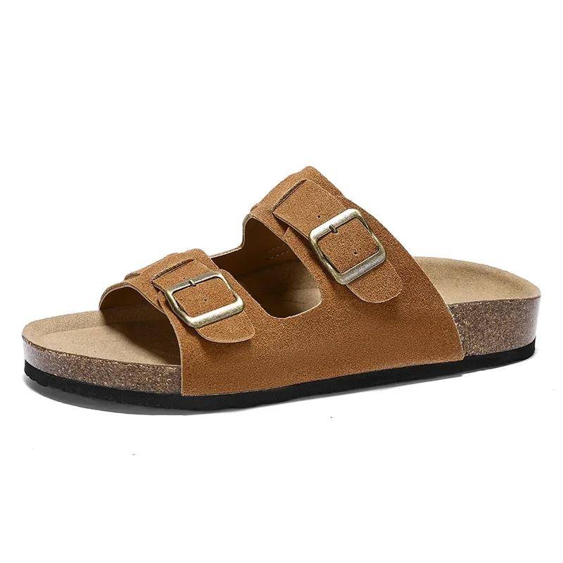 Herren-Ledersandale für Männer Strandsandalen Herren Bequemer Hausschuh Originalmarken Schuhe Sommer Herren 2025 Designer Herrenschuhe 38 gelb von Joom DACH