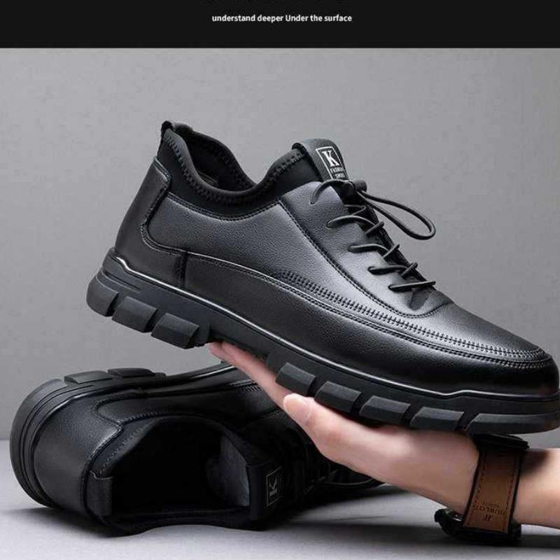 Herren Lederschuhe, Business Casual Schuhe, Herren Atmungsaktiv und Leicht, Britischer Stil Leder Gesicht Herrenschuhe 43 schwarz von Joom DACH